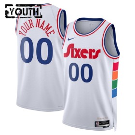 Philadelphia 76ers Custom Nike 2024-25 City Edition Valkoinen Pelipaidat Swingman - Lasten